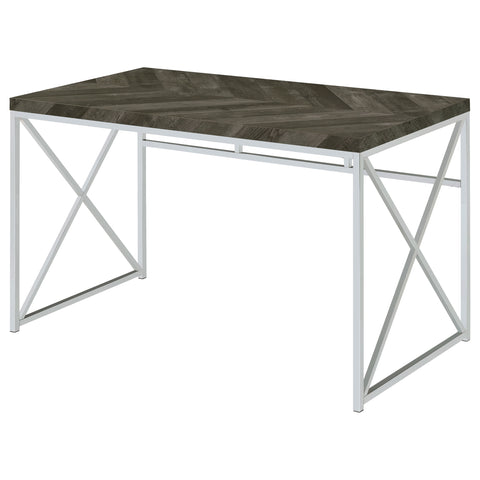 Keith 47-inch Writing Office Desk Rustic Grey and ChromeRustic Grey