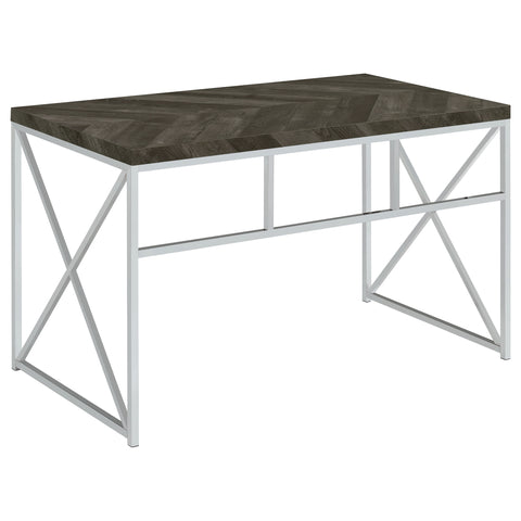 Keith 47-inch Writing Office Desk Rustic Grey and ChromeRustic Grey