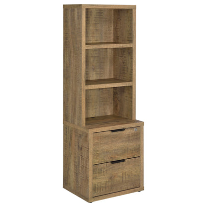 Elena 3-shelf Bookcase USB and Lockable Drawer Mango