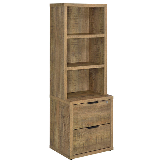 Elena 3-shelf Bookcase USB and Lockable Drawer Mango