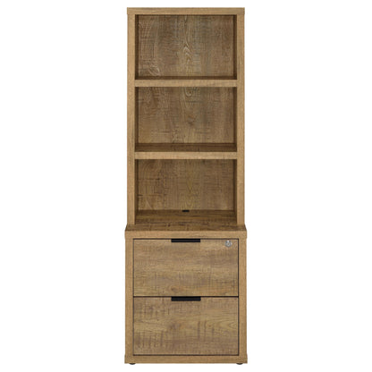 Elena 3-shelf Bookcase USB and Lockable Drawer Mango