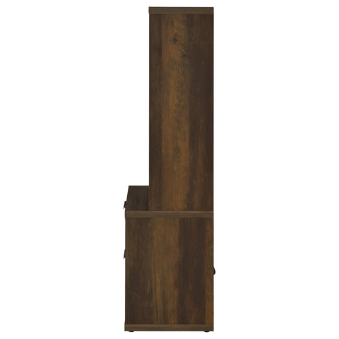Elena 3-shelf Bookcase USB and Lockable Drawer Dark Pine