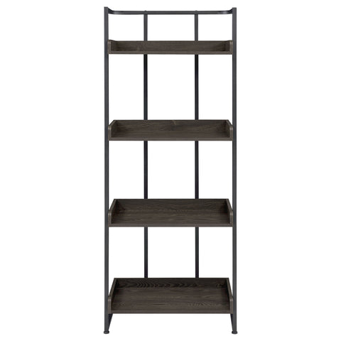 Warner 68-inch 4-shelf Bookshelf Dark Oak and BlackDark Oak