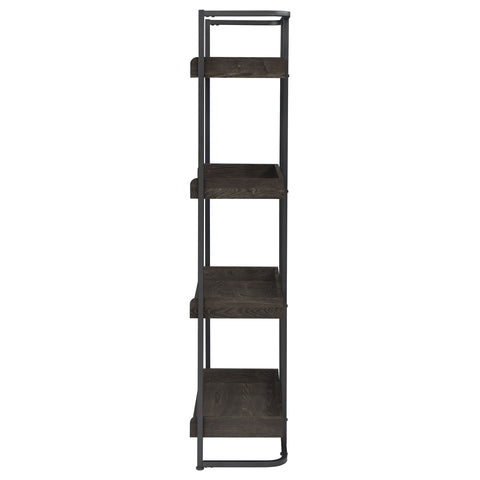 Warner 68-inch 4-shelf Bookshelf Dark Oak and BlackDark Oak