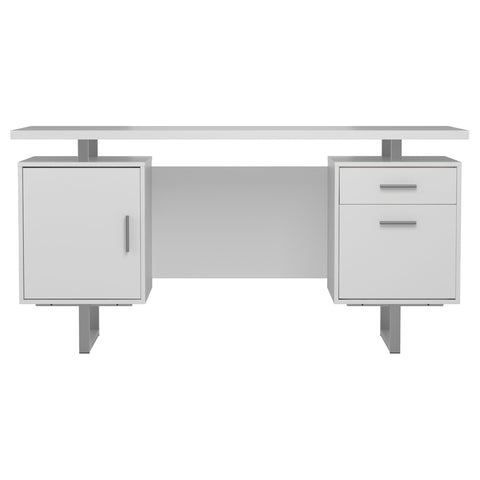 Merced 60-inch 2-drawer Computer Desk White High GlossWhite High Gloss