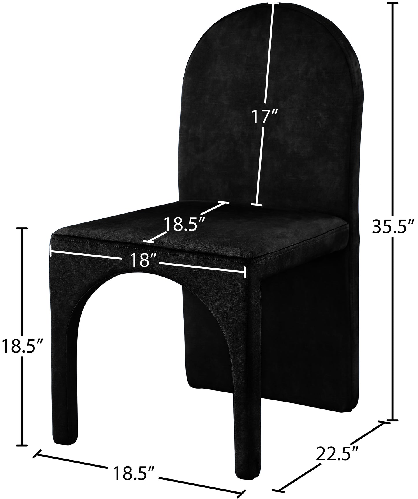 august black velvet dining side chair sc