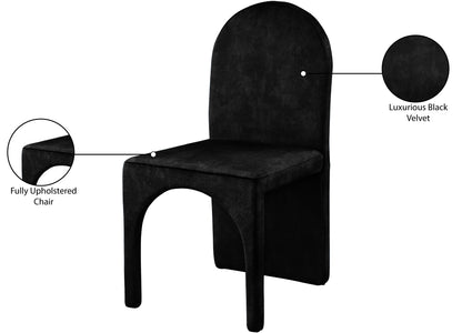 August Black Velvet Dining Side Chair SC