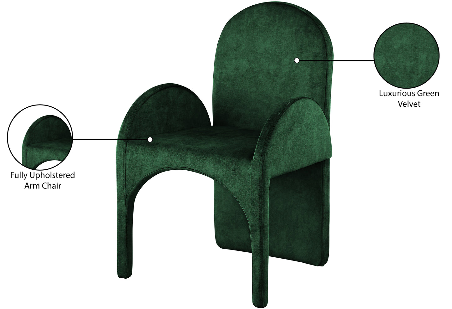 august green velvet dining arm chair ac