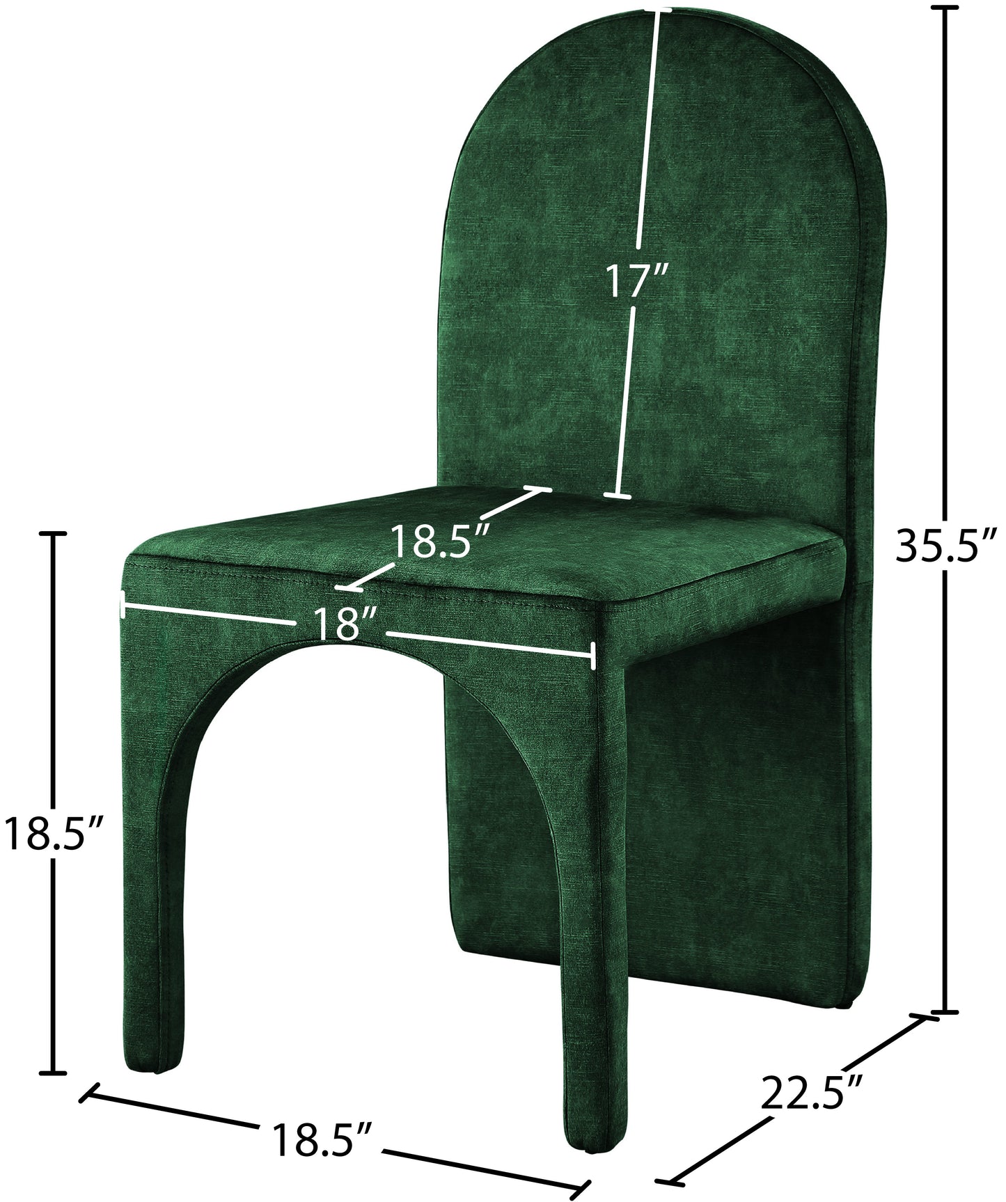 august green velvet dining side chair sc