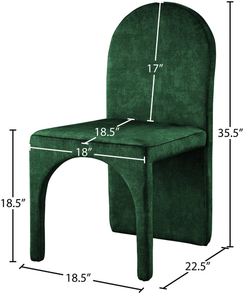 August Green Velvet Dining Side Chair SC