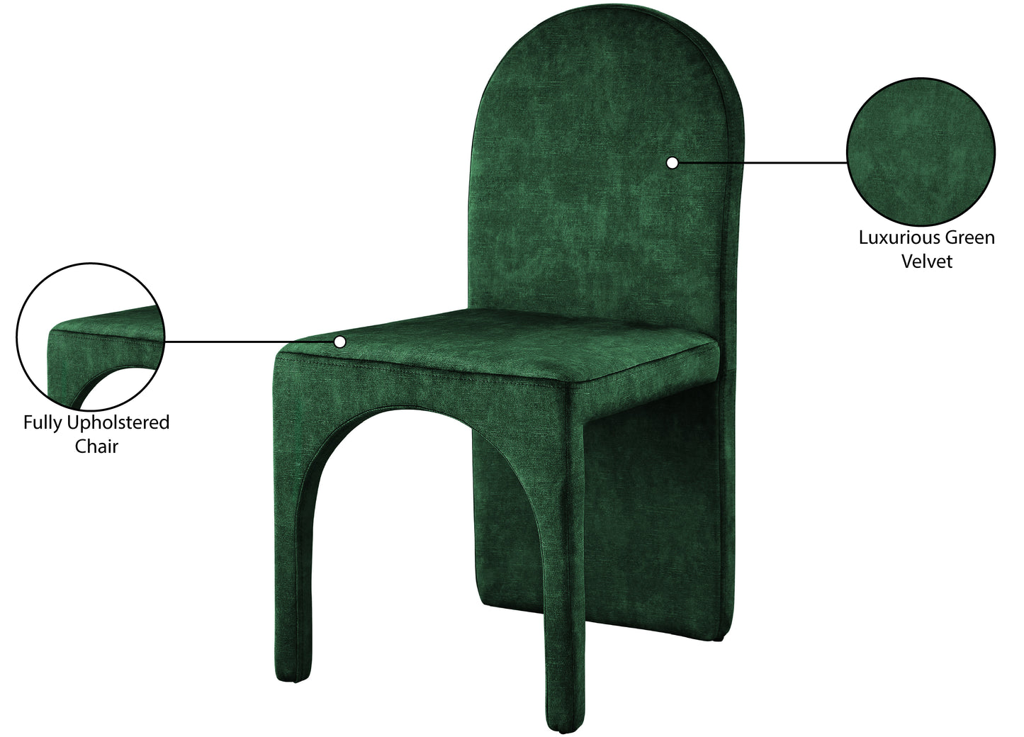 august green velvet dining side chair sc