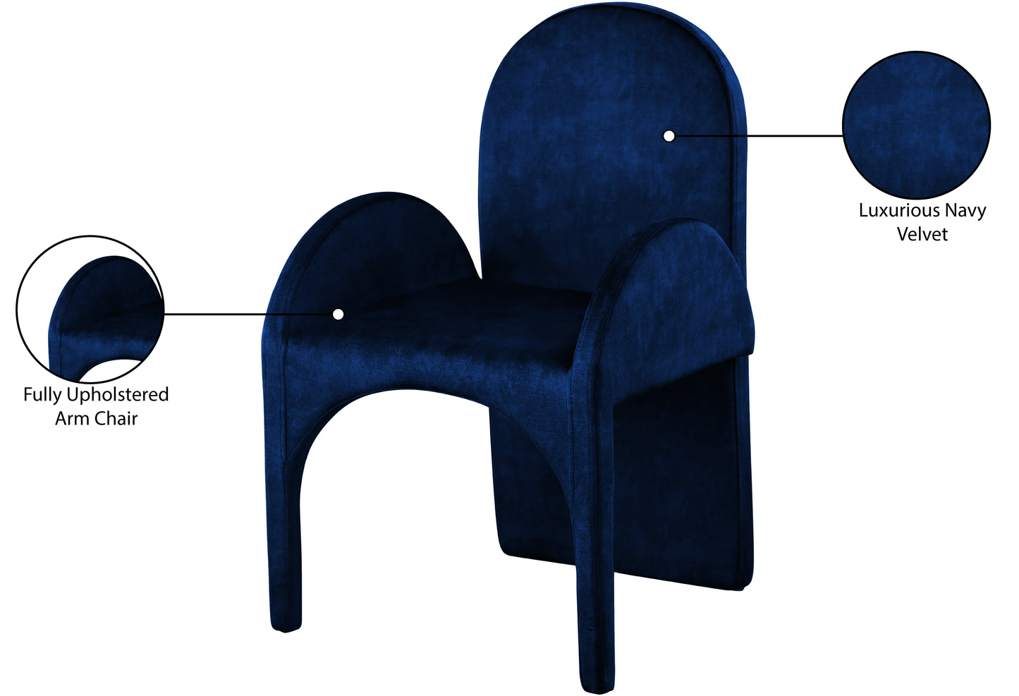 august navy velvet dining arm chair ac