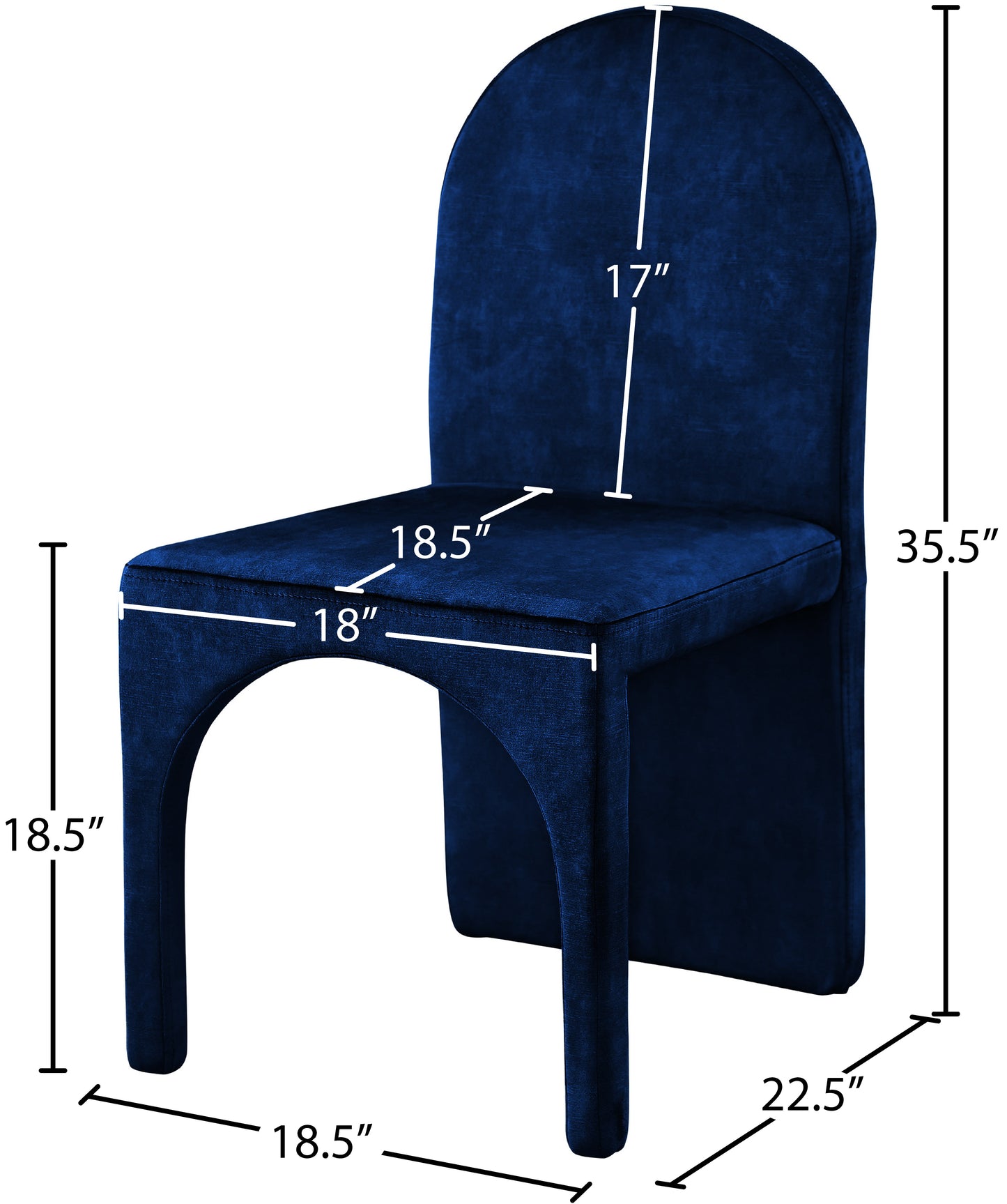 august navy velvet dining side chair sc