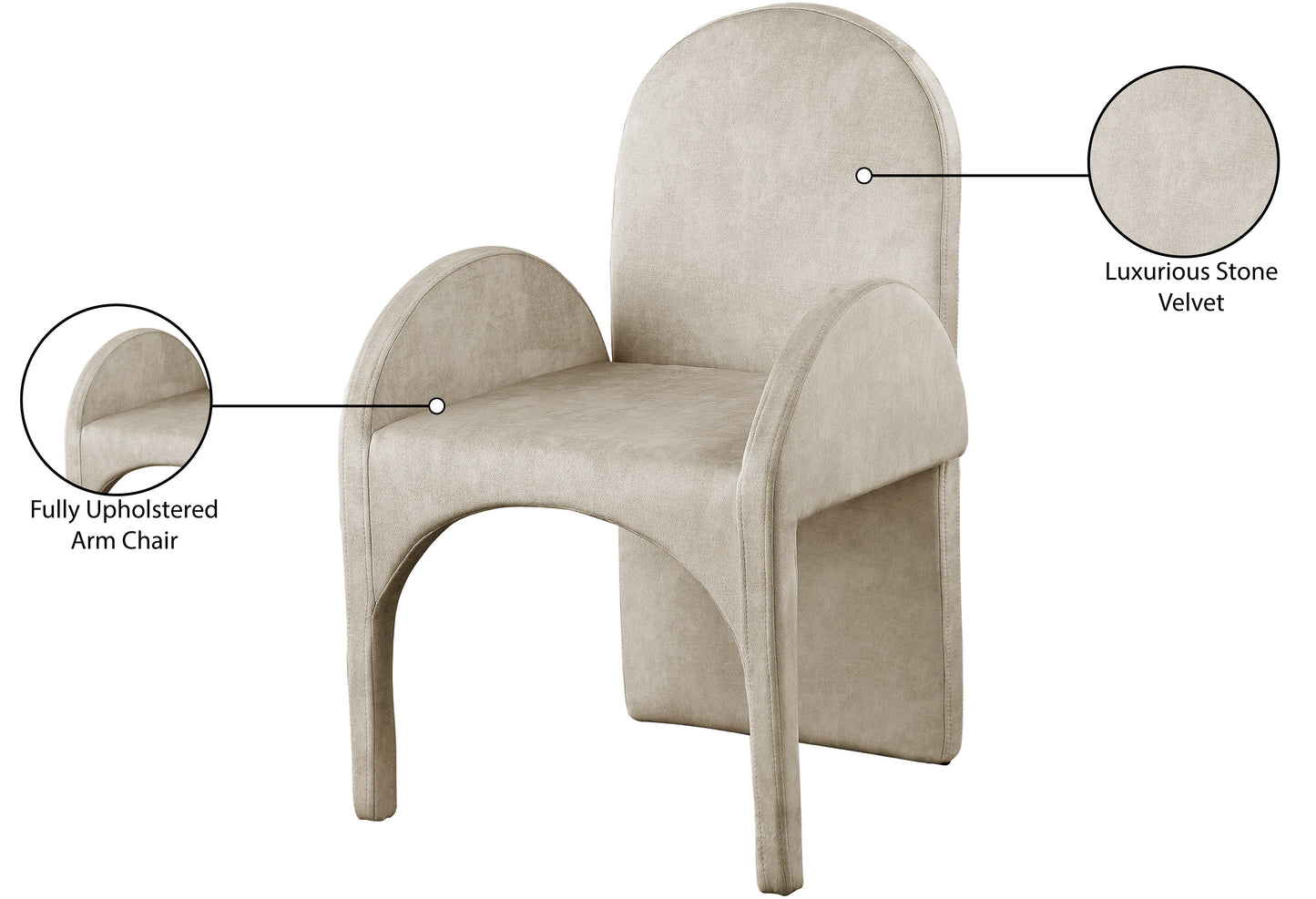 august stone velvet dining arm chair ac