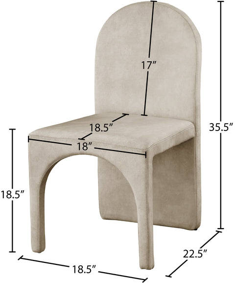 August Stone Velvet Dining Side Chair SC