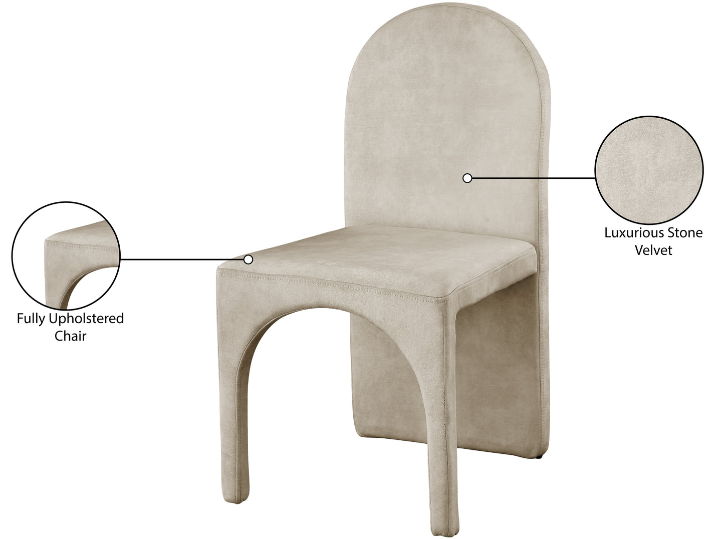 august stone velvet dining side chair sc