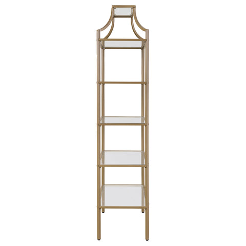 Novak 70-inch 5-shelf Glass Bookshelf GoldGold