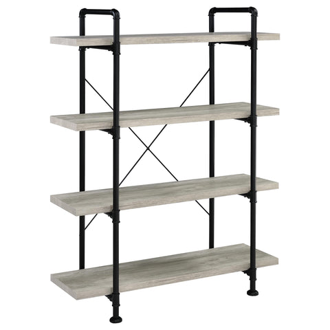 Axel 56-inch 4-shelf Bookshelf Grey Driftwood and BlackGrey Driftwood