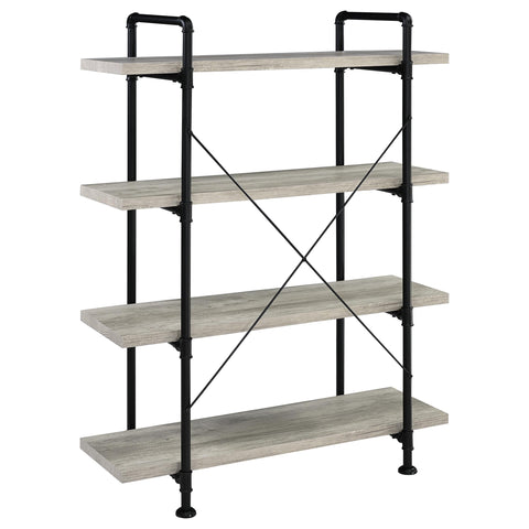 Axel 56-inch 4-shelf Bookshelf Grey Driftwood and BlackGrey Driftwood
