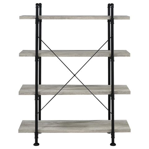 Axel 56-inch 4-shelf Bookshelf Grey Driftwood and BlackGrey Driftwood