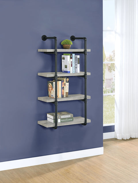Arini 24-inch 4-shelf Wall Bookshelf Grey DriftwoodGrey Driftwood