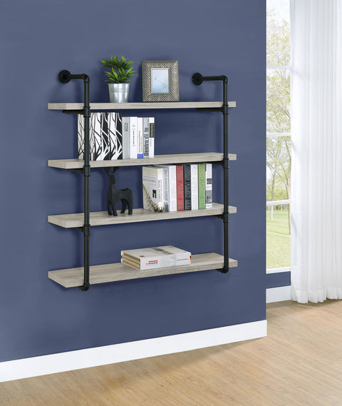 Arini 39-inch 4-shelf Wall Bookshelf Grey DriftwoodGrey Driftwood