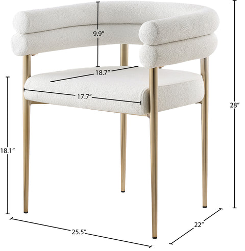 Waldorf Cream Fabric Dining Chair C