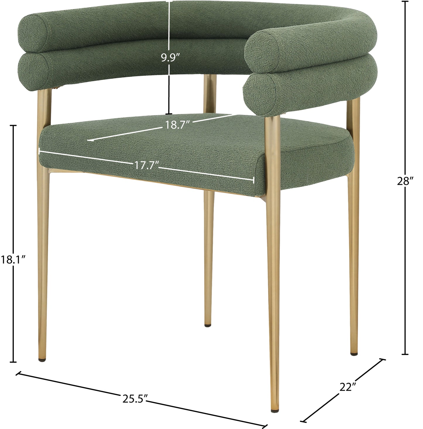 waldorf green fabric dining chair c