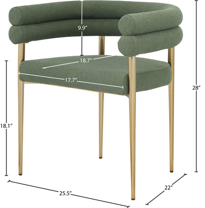 Waldorf Green Fabric Dining Chair C