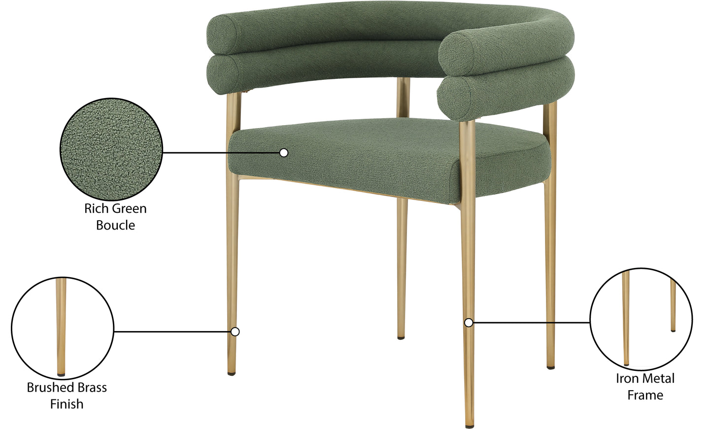 waldorf green fabric dining chair c