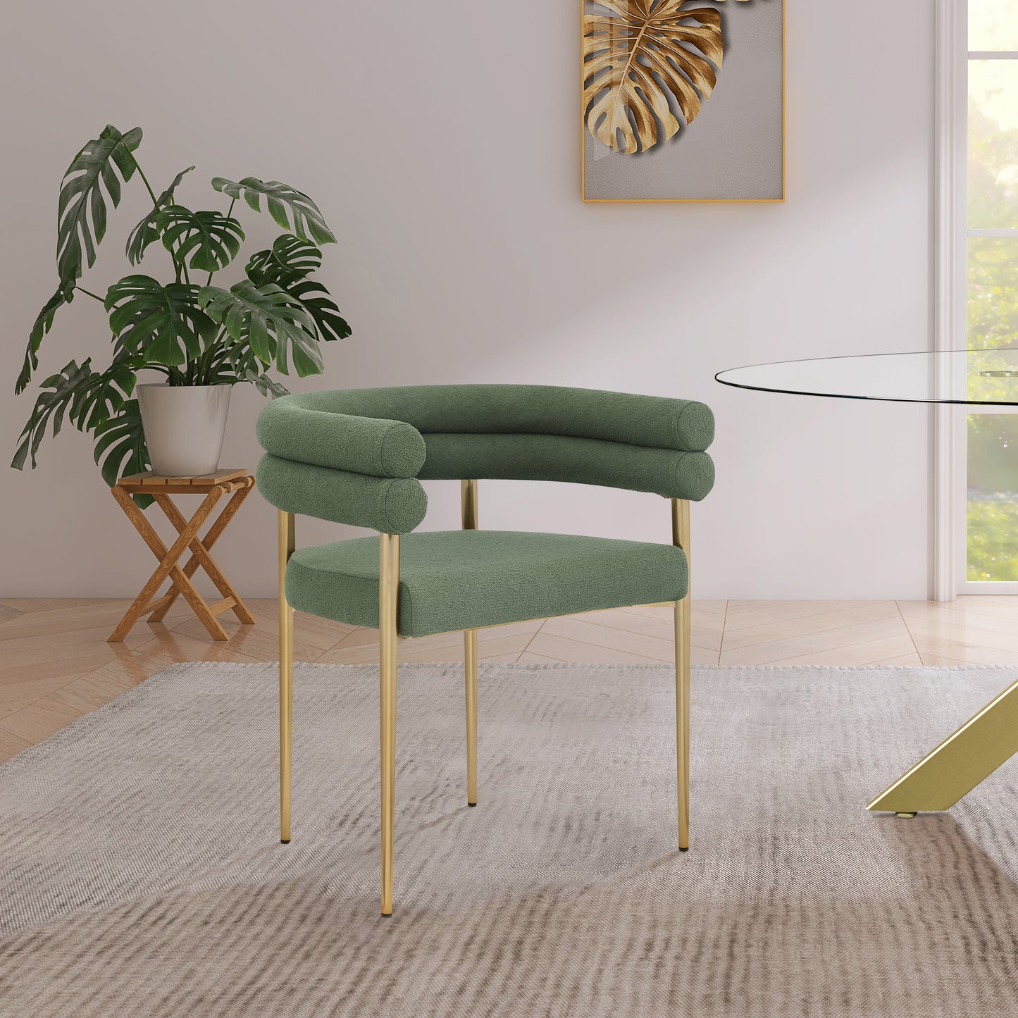 waldorf green fabric dining chair c