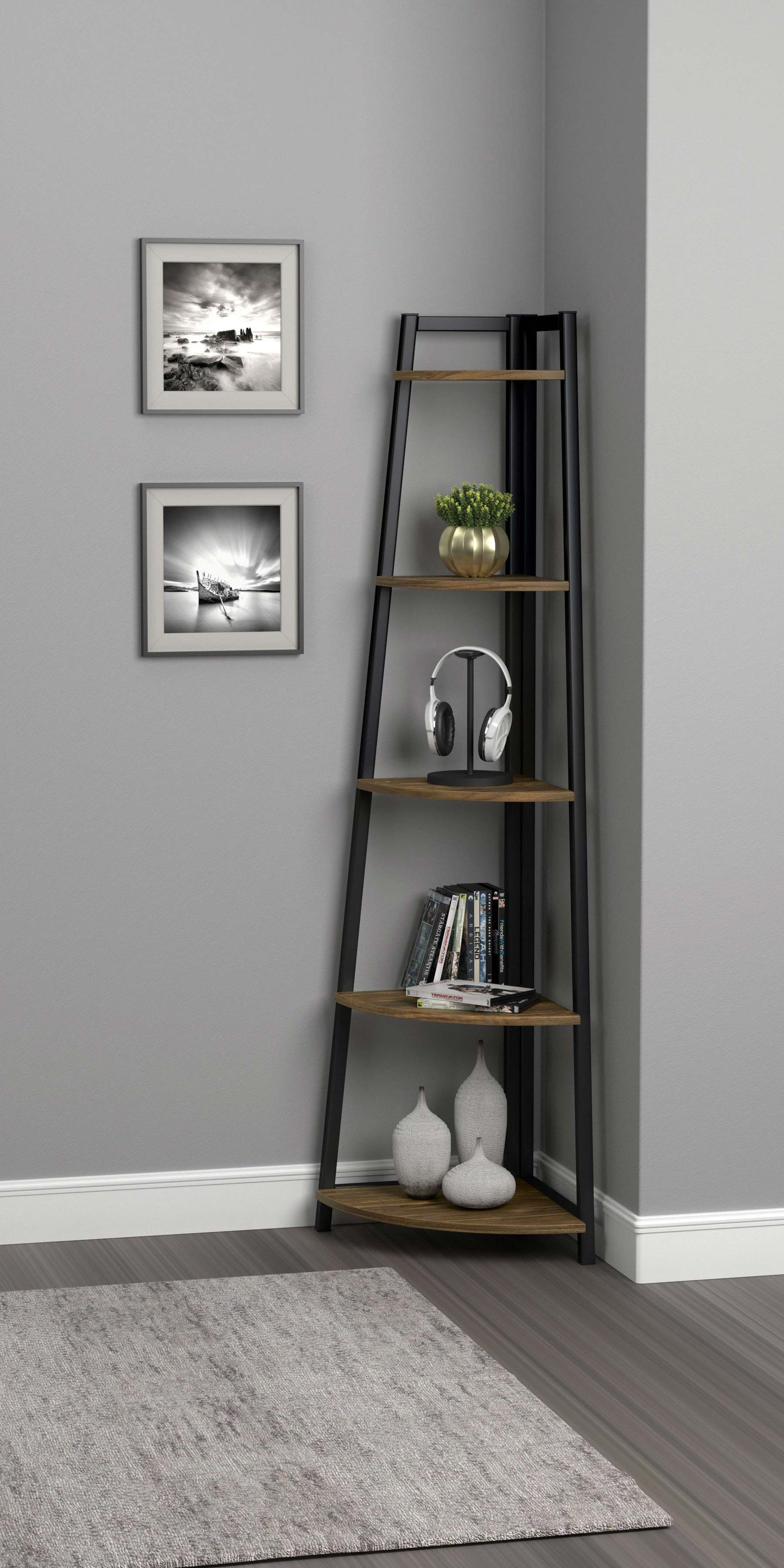 corner bookcase