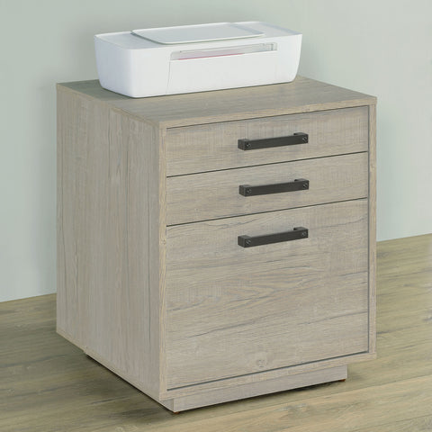 Fairfield 3-drawer Home Office File Cabinet Whitewashed GreyWhite Washed Grey