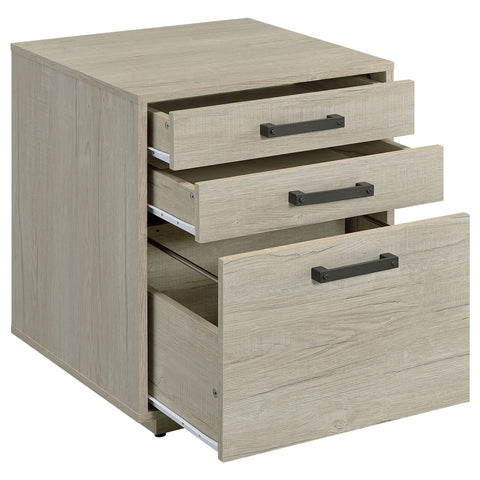 Fairfield 3-drawer Home Office File Cabinet Whitewashed GreyWhite Washed Grey