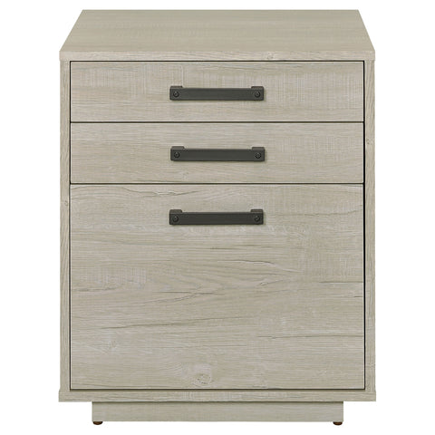 Fairfield 3-drawer Home Office File Cabinet Whitewashed GreyWhite Washed Grey