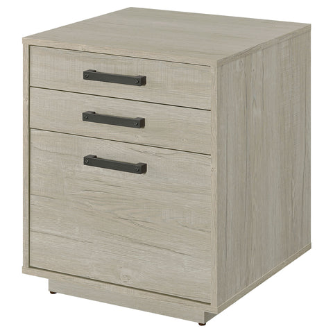 Fairfield 3-drawer Home Office File Cabinet Whitewashed GreyWhite Washed Grey