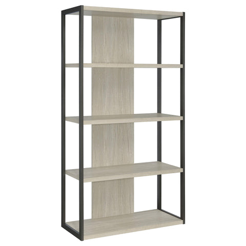 Ottowa 72-inch 4-shelf Bookshelf Whitewashed Grey