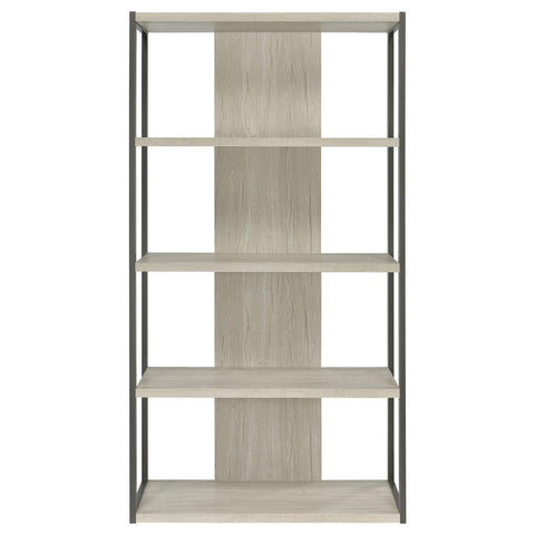 Ottowa 72-inch 4-shelf Bookshelf Whitewashed Grey