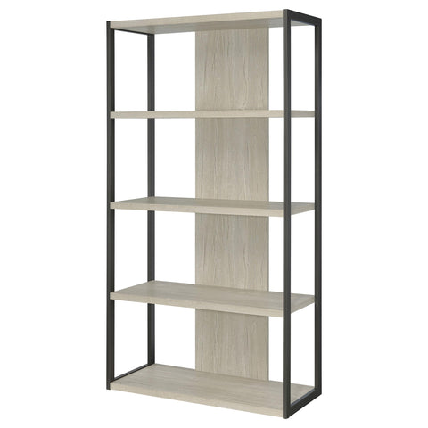 Ottowa 72-inch 4-shelf Bookshelf Whitewashed Grey