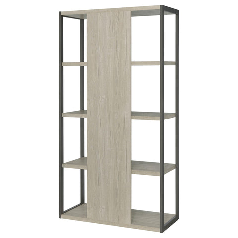 Ottowa 72-inch 4-shelf Bookshelf Whitewashed Grey