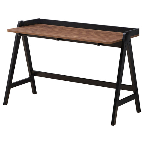 Briana 50-inch Writing Desk with USB Ports Walnut and BlackWalnut