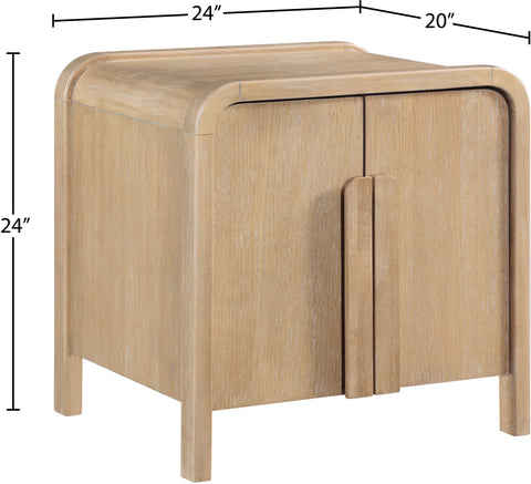 Camden 20" Natural Oak Veneer And Solid Wood Nightstand, 1 Piece