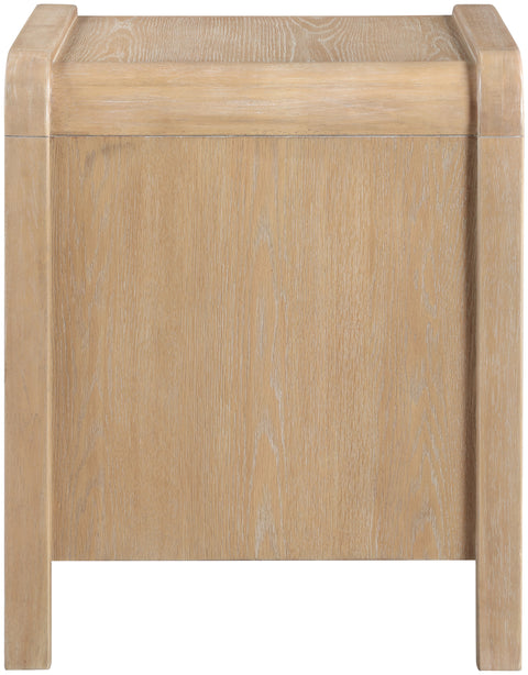 Camden 20" Natural Oak Veneer And Solid Wood Nightstand, 1 Piece