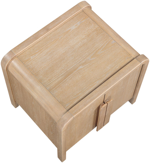 Camden 20" Natural Oak Veneer And Solid Wood Nightstand, 1 Piece