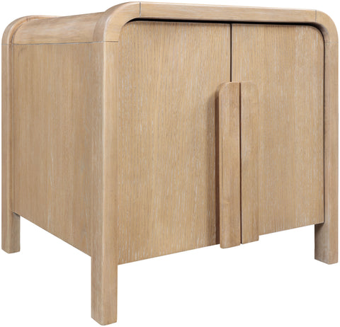 Camden 20" Natural Oak Veneer And Solid Wood Nightstand, 1 Piece