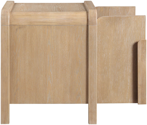 Camden 20" Natural Oak Veneer And Solid Wood Nightstand, 1 Piece
