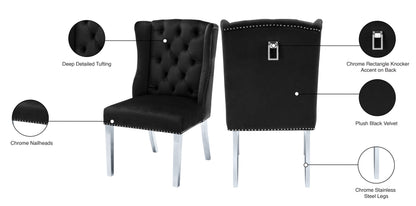 Aria Black Velvet Dining Chair C