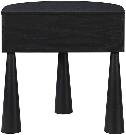 Laurel 23.75" Black Acacia Veneer And Solid Wood Nightstand, 1 Piece
