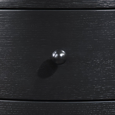 Laurel 23.75" Black Acacia Veneer And Solid Wood Nightstand, 1 Piece