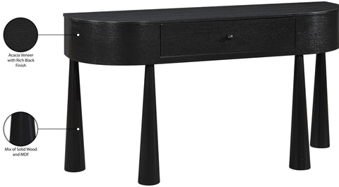 Laurel Black Acacia Veneer And Solid Wood Console Table, 1 Piece